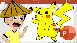 HOW TO DRAW POKEMON | PIKACHU | USING SHAPES ONLY IN POWERPOINT | MAKING PIKACHU CLIP ART