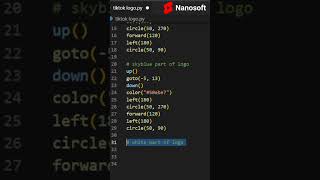 create a tiktok logo with turtle - #python #turtle #code #programming #nanosoft #shorts