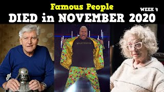 Famous People Who Died Recently in November 2020, Week 4