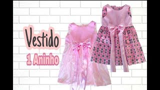 PASSO A PASSO VESTIDINHO 1 ANO INFANTIL COM MOLDE GRATUITO