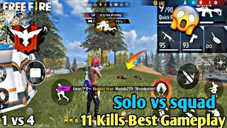 Solo vs squad 11 Kills Best Gameplay 🔥- Garena free fire