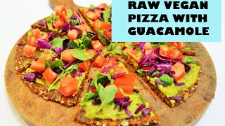 Raw vegan guacamole pizza recipe! ♥