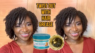 TWIST OUT WITH HAIR GREASE ON 4C HAIR|| SUPER DEFINED AND LONG LASTING CURLS|| YAA DODOUWA