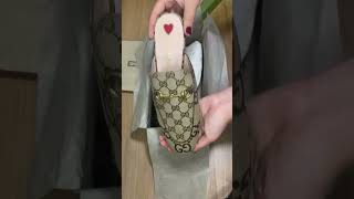 Unboxing Gucci Jumbo GG Princetown canvas slippers horsebit mules