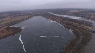 Exploring the Cedar River Dam in Cedar Rapids Iowa after the floods of 2016