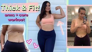 TONED TUMMY AND ARMS WORKOUT AS A PLUS SIZE GIRL | How I Stay "FIT"