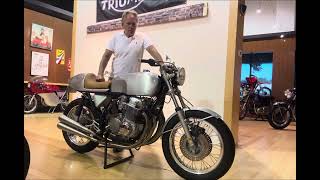 1969 Honda CB 750 sandcast Cafe custom start run and commentary. ￼