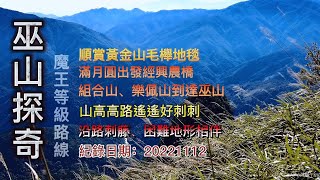 「巫山」探奇,魔王等級路線,順賞黃金山毛櫸地毯,滿月圓出發經興農橋、組合山、樂佩山到達巫山,山高高路遙遙好刺刺,沿路刺籐、困難地形相伴-FP175,1