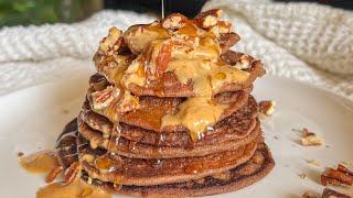 Chocolate Peanut Butter Protein Pancakes Vegan & Delicious!