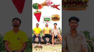 Eating to biscuit, icecream, bargar watermelon, jelebi vs Bee sekhar & mirchi #shots #viral