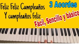 FELIZ FELIZ CUMPLEAÑOS PIANO FÁCIL, BÁSICO | CUMPLEAÑOS FELIZ PIANO FÁCIL