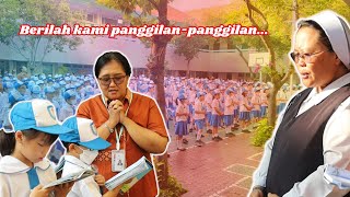 Anak-anak SDK St. Clara, Surabaya, berdoa mohon panggilan-panggilan bagi Gereja