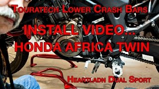 Honda Africa Twin, Touratech Lower Crash Bar Install Video, CRF1000L