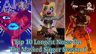 Top 10 Longest Notes On The Masked Singer Season 6