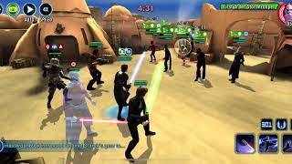 SWGOH GAS, JKL, Chewie, Malak, Fives vs. SLKR with no ultimate