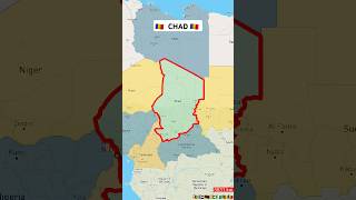 What Countries Land borders  Chad? in Central Africa  #shorts #shortsfeed #africa #map #geography