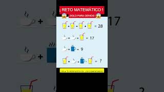 ¡Reto Matemático! ¡Solo para Genios! ¿Cuál es la respuesta correcta? No.37 #shorts