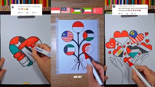 Supporters of Palestine 🇵🇸  🚩 Flag Drawing 🚩