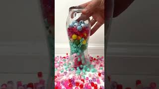 Very Satisfying and Relaxing  Crunchy Colorful Kinetic Sand Cutting vs Beads Part 129 #ASMR #shorts