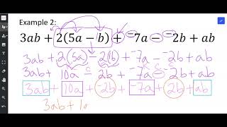 Distributive Property and Collecting Like Terms Example 2