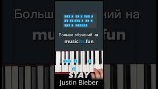 Как играть Justin Bieber - STAY 🧢 на пианино 🎹 по цифрам👆#пианино #обучение #tiktok #shorts #stay