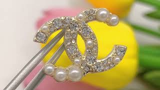 Chanel's latest rice bead pearl studded diamond cc earrings