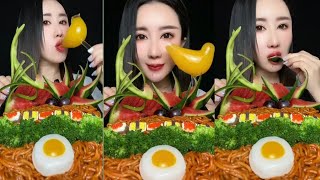 Eating Spicy Noodles and Boiled Eggs [Mukbang Show] Asian Food#asmr#mukbang #viralvideo#ssoyoung