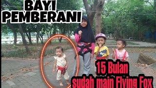 SERU na bermain Flying Fox utk anak usia bawah 4 tahun. || pengenalan outdoor sejak usia dini ||