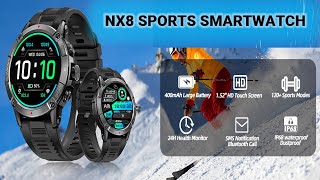 NX8 Smartwatch Sports Rugged Smart Watch for Android iOS 1.52" IP68 Waterproof Fitness Tracker Watch