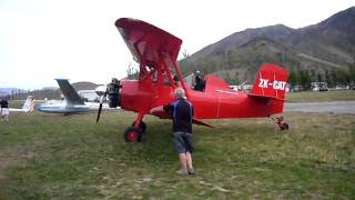 Star engine airplane at Omarama Airport NZ