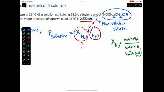 How to calculate the vapor pressure of a solution that contains a non volatile solute?