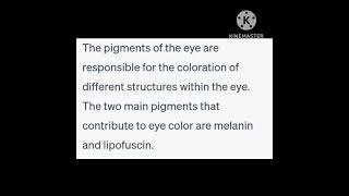 #EyePigments  #OcularPhysiology  #notes