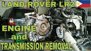 ENGINE AND TRANSMISSION REMOVAL | LAND ROVER LR2. #RearCrankshaft #LeakingOIL #Engine #Transmission