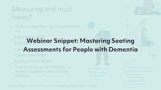 Webinar Snippet - Mastering Seating Assessments for People with Dementia