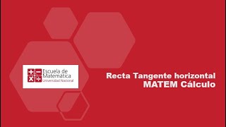 Recta tangente horizontal