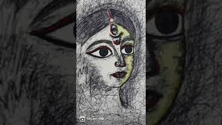 Day 6 of navratri with this beautiful Maa Durga's sketch #shorts #ytshorts #viralvideo #viral