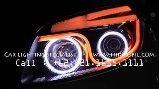 Headlamp Toyota Rush Audi Led Line with Angel Eyes