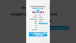 Directions French Vocabulary 🇫🇷