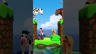 Knowledge vs Money? With Cartoon Cow vs Tiger What Do Choose? #Shorts #Cartoon #Viral #shortsfeed