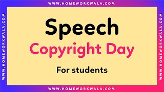 Short speech on Book and copyright day in English | Copyright day speech in English for students