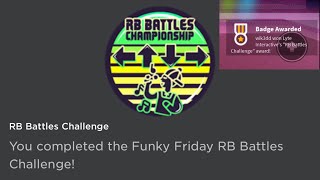 how to get the funky friday rb battles challenge badge