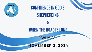 Psalm 23 - Sunday school Lessons - November 3, 2024