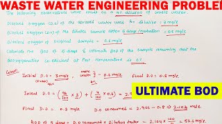 BOD and Ultimate BOD | BOD problem | how to calculate ultimate BOD | BOD of waste water | sewage BOD