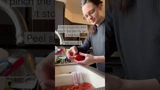 How to peel frozen tomatoes EASY #traditionalcooking #urbanhomesteading #homesteadingskills