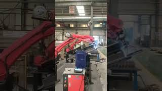 Robot welding civil defense door