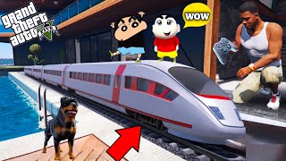 FRANKLIN TRYING TO MAKE RC MINI BULLET TRAIN IN GTA 5 WITH SHINCHAN and  PINCHAN ( GTA 5 MODS )