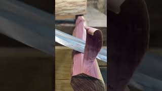 Carving juniper with a drawknife