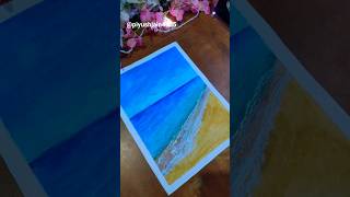 Drawing of Beach Scenery 🌊 || Oil Pastle Drawing ❤️#shorts #viral #beach #drawing