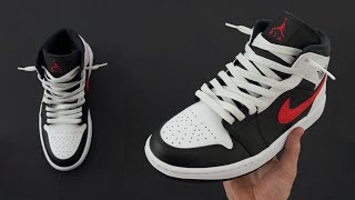 HOW TO LOOSELY LACE NIKE AIR JORDAN 1 MID | NIKE AIR JORDAN 1 MID Lace Style