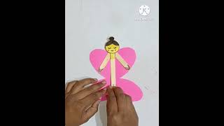 Paper doll making craft#Bombe#Gudiya#Butterfly doll#Youtube shorts